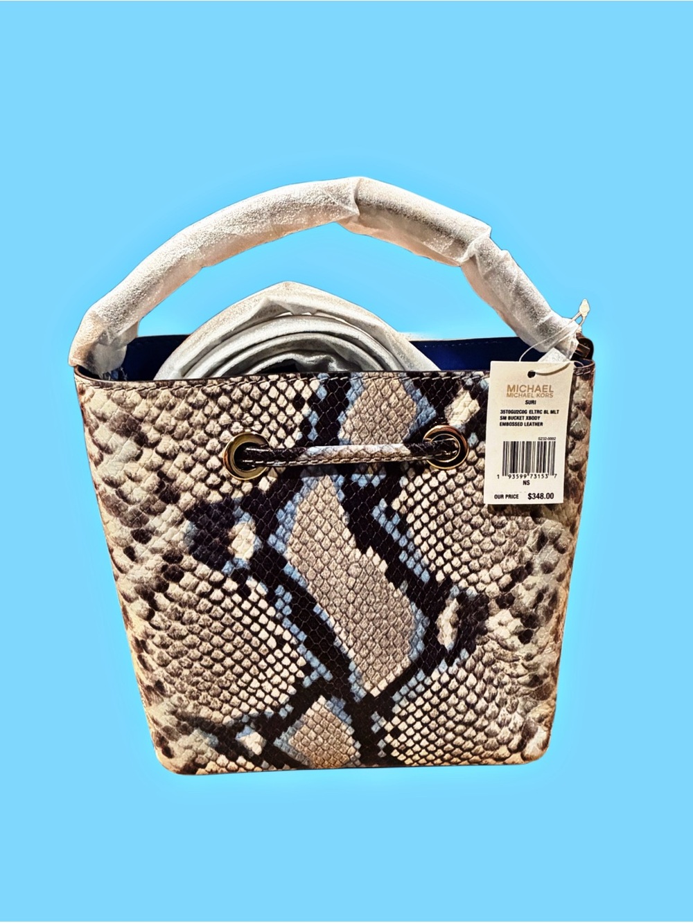 Michael Kors Snake-Print Bucket Bag
